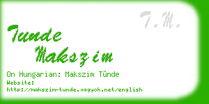 tunde makszim business card
